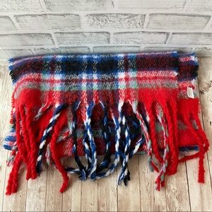 NEW DICKS SPORTING GOODS RED PLAID BLANKET SCARF